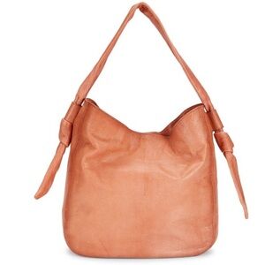 FRYE Kora Knotted Leather Hobo Bag Apricot